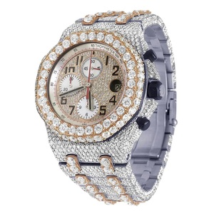 Hip Hop Luxury Antique Business Yellow Gold Automatic Mechanical <b>Watch</b> Men <b>Women</b> Moissanite Leather Band Sapphire Crystal - Product Image 1