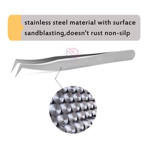 Premium Stainless Steel Eyelash Tweezers 90° Tip | Anti-Static 10MM Length Durable Beauty <b>Tool</b> | Private Label Bulk Quantity OEM - Product Image 2