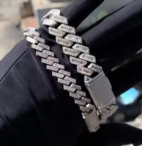 MOISSANITE Luxury Hip-Hop 10mm-14mm Rounded Prong 925 Silver Iced Cuban Link <b>Bracelets</b> Fashion <b>Charm</b> Jewelry From Carat Culture - Product Image 2