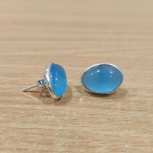 ต่างหูเพชรประดับอะคาเซโดนี น้ำหนัก 3.8 กรัม ชุบทองคำสีโรสโกลด์ ทรงเรขาคณิต สำหรับงานหมั้น - Product Image 1