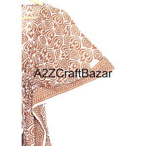 Caftán corto de algodón con estampado floral indio, estilo modesto para mamás, ideal como ropa de playa, ropa de dormir, caftán para bikini, regalo para ella. - Product Image 4