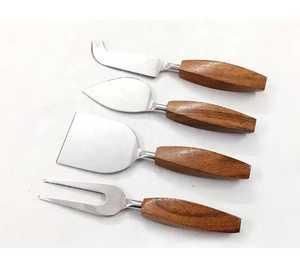 Juego de cuchillos para queso con mango de madera, juego de cuchillos de acero inoxidable, cocina imparable para el hogar y el restaurante, mango conjunto, herramientas para queso - Product Image 5