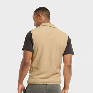 Vente en gros polaire de gymnastique légère et personnalisée de couleur et de taille pour hommes, gilet sans manches chaud d'hiver en polaire respirante de marque pour hommes - Product Image 2