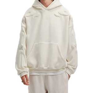 2024 High Quality Custom 100% Cotton <b>Hoodie</b> Bone Logo 3D Printed Thick Shoulder Winter Commercial Street Style for <b>Men</b> - Product Image 4