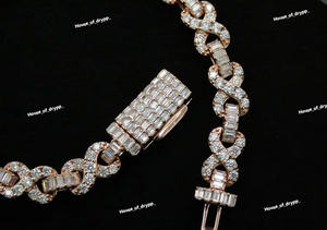 Pulsera Infinity Link con Piedras de Estilo Diamante Moissanite Baguette, Joyería Hip Hop con Incrustaciones de Piedras - Product Image 2