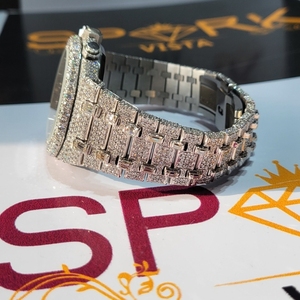 Đầy Đủ Đá Chronograph Mens Xem với lung linh quay số đa chức năng phụ quay số và hiển thị cao cấp sang trọng Mens xem - Product Image 2