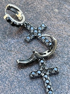 925 Sterling Silver Women's <b>Black</b> Oxidized Simulated Diamond Drop Dangle <b>Cross</b> <b>Earrings</b> Making for Women Fashion Jewelry - Product Image 4
