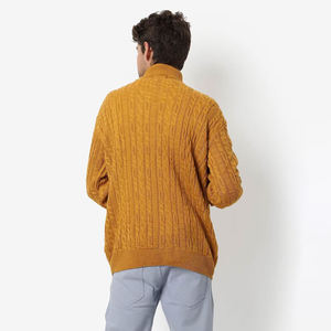 Pull pour hommes Pull chaud d'hiver à manches longues en tricot Pull en tricot de couleur unie Pull décontracté en coton respirant pour hommes - Product Image 2