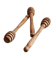 Cuchara de madera de olivo con soporte largo para miel, cuchara de madera para mermelada, palo de miel, cuchara de madera para miel