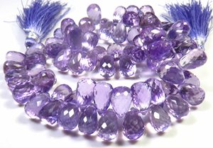 Naturel brésilien 8-9.5mm forme de larme violet améthyste briolette perles taillées à facettes 9 brins pierres précieuses à facettes pierres précieuses en vrac - Product Image 3