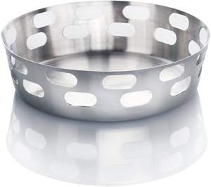 Panier à pain et fruits en acier inoxydable personnalisé, trous en forme de capsule argentée, support jetable, durable, passe au lave-vaisselle, artisanat en acier - Product Image 4