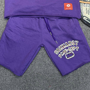 Conjunto de Camiseta y Pantalones Cortos de Verano para Hombre, Diseño Personalizado OEM, con Pedrería, 100% Algodón, Secado Rápido, Estilo Urbano, Alta Calidad, Gran Venta - Product Image 4
