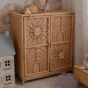 Meilleures ventes Garde-robe de chambre d'enfants Belle armoire en rotin naturel Armoire Commode Placards - Product Image 4
