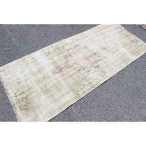 Tapis vintage 2,9 x 6,7 pieds, tapis turc, tapis gris abstrait en laine - Product Image 3