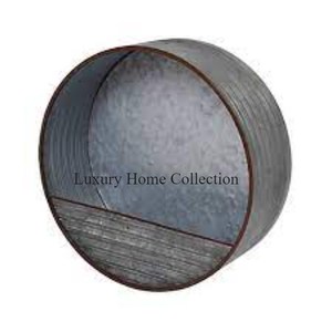 ชุดที่แขวนผนังสังกะสีทรงกลมทำจากดีบุกชุดที่แขวนดอกไม้2ใบและอุปกรณ์จัดเก็บ - Product Image 3