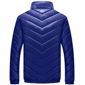 <b>Men's</b> High Quality Winter Puffy Jacket with Stand Collar and Shiny Hood Classic High Street Workwear OEM on Sale puffer jackets - Product Image 4