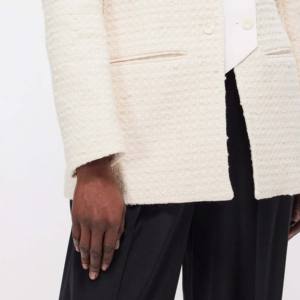 Chaqueta corta de lana transpirable para mujer, abrigo ecológico a prueba de viento - Product Image 3