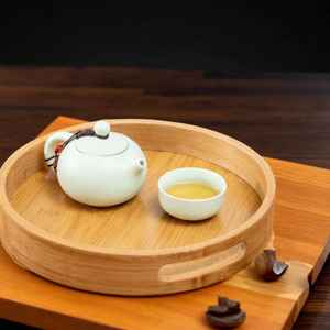 Vaisselle décorative rectangulaire en bois massif véritable naturel, plateau de service à fruits, plateau de service à café, plateau de service à café - Product Image 4