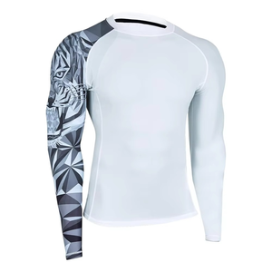 2025 nueva llegada camisa de compresión de sublimación personalizada para hombres servicio OEM Long Rash Guard con diseño impreso MMA Rash Guard - Product Image 2