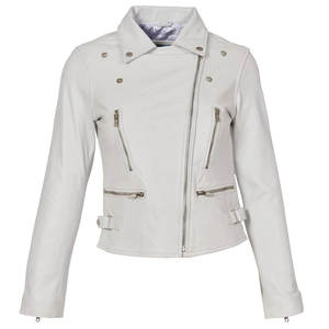 Veste en cuir pour femme à col rabattu, fabrication professionnelle, très demandée, poids lourd, coupe confortable, veste en cuir pour femme - Product Image 1