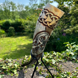 400ml de capacidad tallado vikingo beber cuerno Original genuino antiguo vikingo cuerno nuevo estilo beber cerveza cuerno Falak World Export - Product Image 1