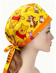 หมวกสครับสำหรับใช้ในโรงพยาบาลหมวกแก๊ปผ้าฝ้ายพิมพ์ลายตามสั่ง - Product Image 3