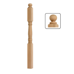 Poste Newel de madera de arce macizo cuadrado personalizable con tapa esférica, muebles EFS para accesorios de escalera para la renovación del hogar nuevo - Product Image 2