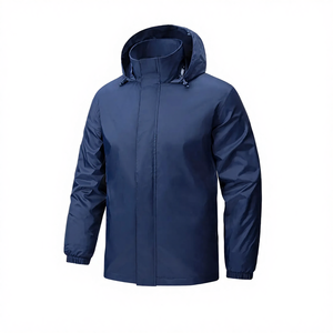 Chaqueta Impermeable con Capucha para Hombre, Nueva Llegada OEM, 100% Poliéster, Cuello Alto, Talla Grande, Transpirable, Cortavientos, con MOQ Bajo - Product Image 2