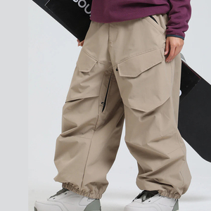 Pantalon de ski pour homme, coupe ample, avec poches cargo, KneeFlex, pour la neige urbaine et les pentes, grande taille, séchage rapide, coupe-vent, doublure polaire, imperméable - Product Image 4