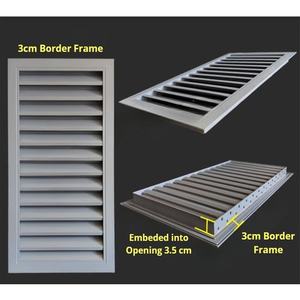 Griglia di Ventilazione Lineare in Alluminio con Telaio a I, Verniciata a Polvere Multicolore, Impermeabile, <span class=keywords><strong>per</strong></span> Uscita Aria HVAC a Soffitto e Parete - Product Image 4