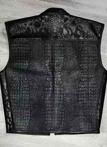 Chaqueta de piel de vaca personalizable de alta calidad Logo Estilo vintage Tela vaquera Liso teñido Cremallera Invierno Servicio OEM disponible - Product Image 2