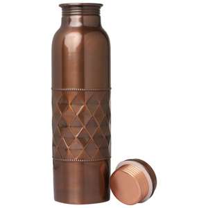 Bouteille d'eau en cuivre antique à double paroi isolée sous vide, conservant la chaleur/le froid, durable, de la meilleure qualité, sans danger pour le contact alimentaire, pour le sport - Product Image 1