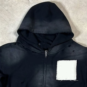 Sweat-shirts à capuche à fermeture éclair en coton mélangé à faible teneur en coton, marque privée, très vendus, fabriqués dans les meilleurs matériaux, sweats-shirts délavés au soleil pour hommes en vente - Product Image 4