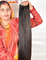 Extensions de cheveux humains naturels, 100% vierges, brins bruts indiens, cuticules alignées, couleur naturelle, noir, pour femmes, pas cher, vente en gros