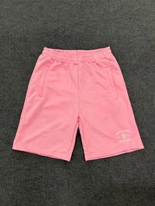 กางเกงขาสั้นผู้ชายทำจากผ้าขนสัตว์โพลีเอสเตอร์สีทึบปักลายแบบลำลอง100% จำนวนมากมีสายรัดเอวยางยืดใส่สบาย - Product Image 4