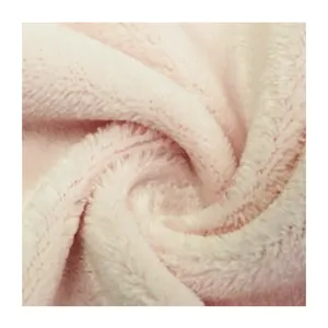 100% Polyester Super Soft Poly Mohair Fabric 250gsm Cream Color for Toy Plush Garment