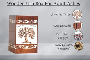 Wooden Urn <b>Box</b> <b>For</b> Adult <b>Ashes</b> Cremation Urns <b>For</b> Male and Female Decorative Funeral Urns - Product Image 3