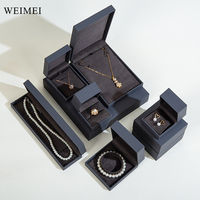 WEIMEI Boîte à bijoux haut de gamme avec logo personnalisé Boîte à bagues en cuir Emballage de boîte à bijoux en cuir PU pour boucles d'oreilles bracelet collier