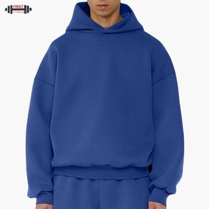 Sudadera con capucha recortada de moda en blanco para hombre, forro polar de algodón de alta calidad, ropa de calle Regular de ajuste, estampado personalizado, Invierno 300, teñido liso - Product Image 4