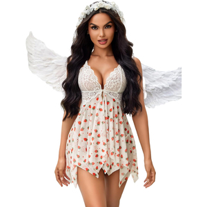 Women's Sexy <b>Satin</b> Lace Chemise Nightgown Full Slips See Through Sleepwear in Sizes S-4XL Lingerie <b>Underwear</b> - Product Image 1