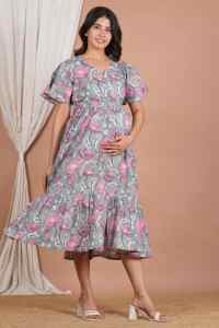Beautifully 100% Pure Cotton Maternity <b>Dress</b> With <b>Breastfeeding</b> Eco-Friendly Breathable Hospital Nursing <b>Dress</b> Pregnancy Outfit - Product Image 4