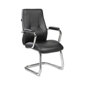 Silla de espera de cuero ecológico de Nueva York en negro para oficina, escuela, salón, centro comercial, recepción de hospital, sala de estar hecha de material de PU - Product Image 1