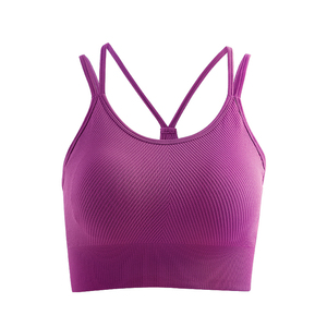 2025 femmes haute élastique léger sans couture à bretelles soutien-gorge de sport respirant antichoc Yoga soutien-gorge gilet avant Logo vêtements actifs - Product Image 6