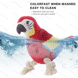 Gran oferta, nuevo perro de peluche, loro, juguete para masticar, nudo de cuerda, dentición, juguete interactivo chirriante duradero para mascotas - Product Image 3