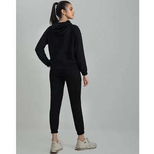 Ensemble de survêtement à capuche pour femme, motif uni, 2 pièces, pantalon de yoga et veste pour l'entraînement ou le yoga - Product Image 3