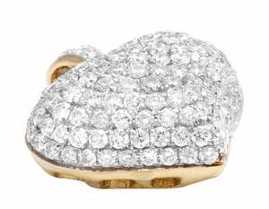 Colgante y dijes de corazón de diamante VVS Moissanite chapados en oro de la mejor calidad personalizados en plata 925 para ropa de fiesta informal - Product Image 2