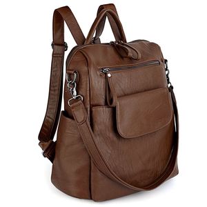 Quorex Genuine Leather <b>Lightweight</b> Zipper Utility <b>Backpack</b> - Product Image 2