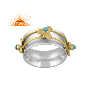 Best Selling Fine Sterling <b>Silver</b> Natural Arizona Turquoise Gemstone Stackable Band <b>Ring</b> Custom Jewelry Manufacturer - Product Image 1
