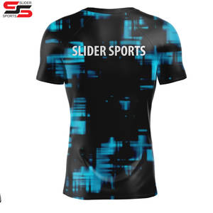 เสื้อรัดรูปสำหรับผู้ชายเสื้อออกกำลังกายระบายอากาศได้เร็วแขนสั้นพิมพ์ลายซับลิเมชัน - Product Image 2