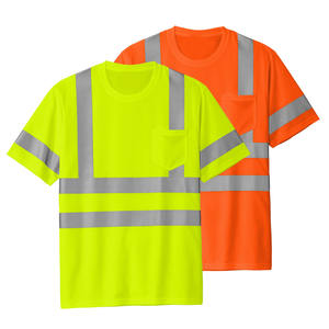 Polo à manches longues en polyester haute visibilité, vêtements de travail réfléchissants, chemises de sécurité pour hommes - Product Image 3